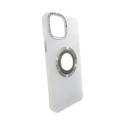 Funda de Silicona con Diamond Designe para Apple iPhone 15 Pro Blanco